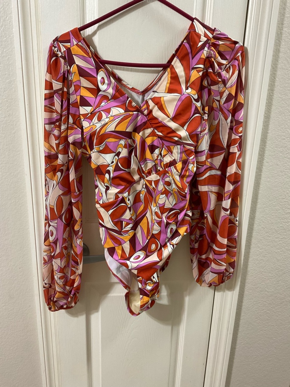 G by Giuliana Jet Set G One-Piece UPF 50 Mesh Sleeve Swimsuit size 12 - Picture 5 of 16